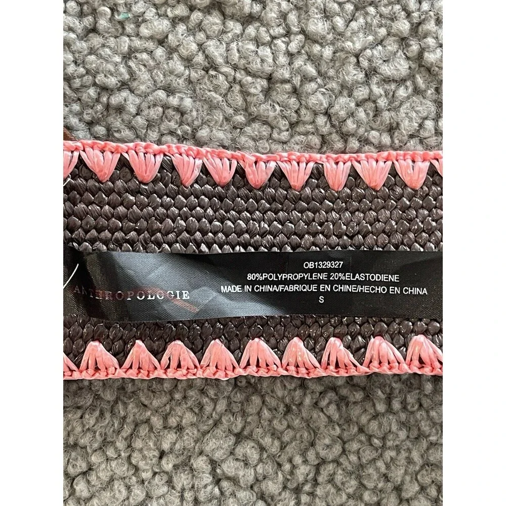 Anthropologie Belt Women’s Preppy Pink Brown Stretchy Size Small New